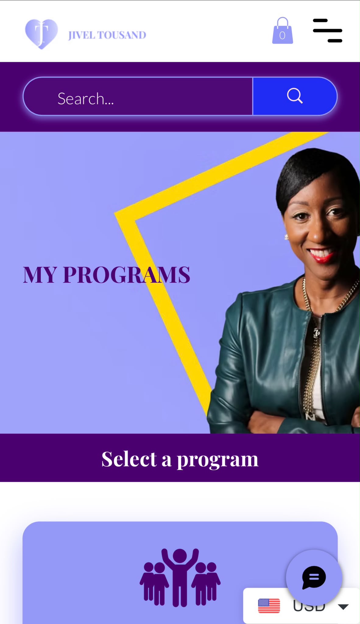 The Jivel Tousand programmes section on mobile